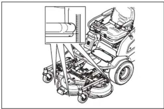HUSQVARNA P 520DX - So überprüfen Sie die Fluchtung des Mähdecks - 2