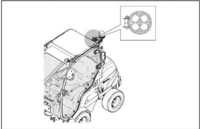 HUSQVARNA P 520DX - So ersetzen Sie die hinteren Arbeitsscheinwerfer (P 525DX Cabin) - 1