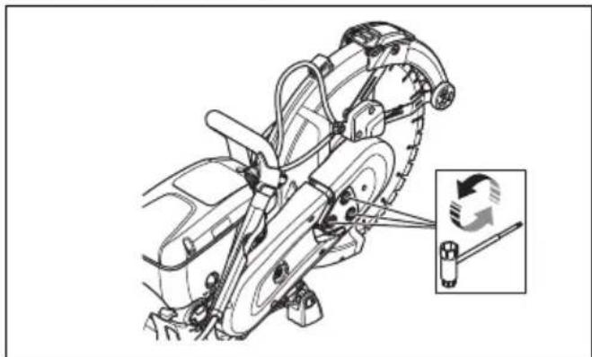 HUSQVARNA K 770 SmartGuard - De spanning van de aandrijfrem afstellen - 1