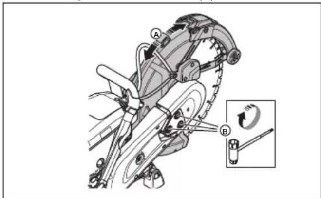 HUSQVARNA K 770 SmartGuard - De spanning van de aandrijfrem afstellen - 2