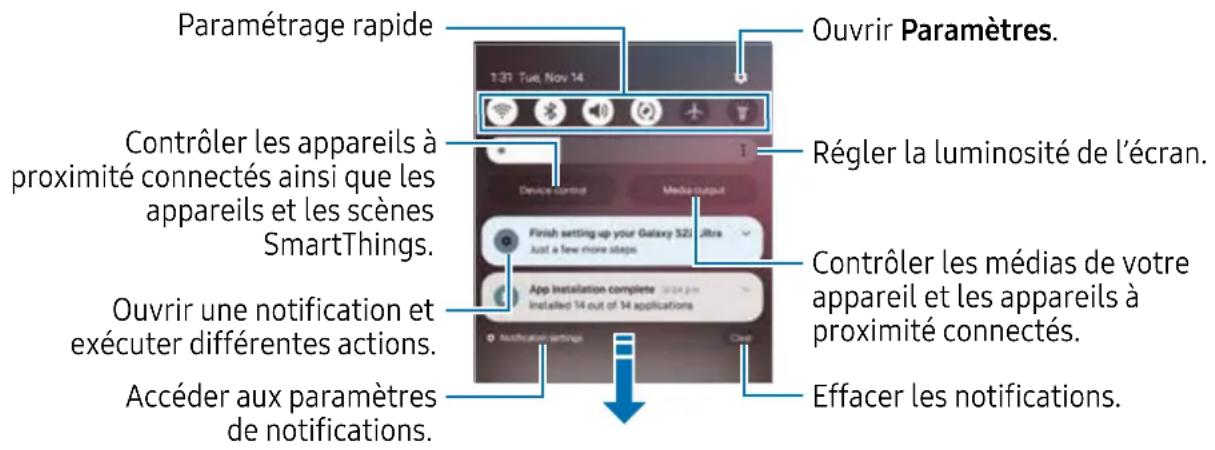 SAMSUNG Galaxy S21 FE 5G - Panneau de notifications - 1