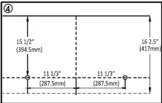 ④ 15 1/2" (394.5mm) 16 2.5" (417mm) 11 1/3" (287.5mm) 11 1/3" (287.5mm)
