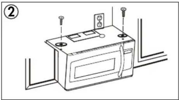 DANBY DOM16A2SSDB - Mounting the microwave oven - 2