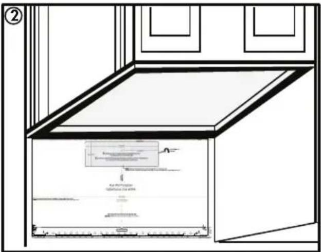 Architectural or architectural diagram showing a cabinet with labeled components and annotations in Chinese.