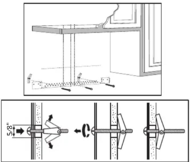 DANBY DOM16A2SSDB - Install the mounting plate - 1