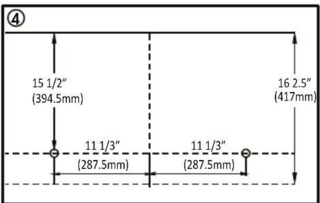 ④ 15 1/2" (394.5mm) 16 2.5" (417mm) 11 1/3" (287.5mm) 11 1/3" (287.5mm)