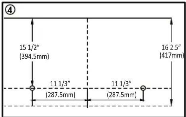 ④ 15 1/2" (394.5mm) 16 2.5" (417mm) 11 1/3" (287.5mm) 11 1/3" (287.5mm)