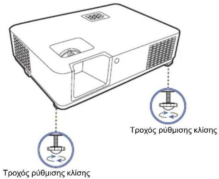 ACER PD1530i - Ρύθμιση του ύψους της προβαλλόμενης εικόνας - 1