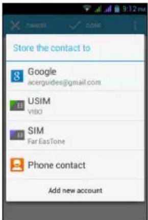 ACER Z130 - Ajouter un contact - 1