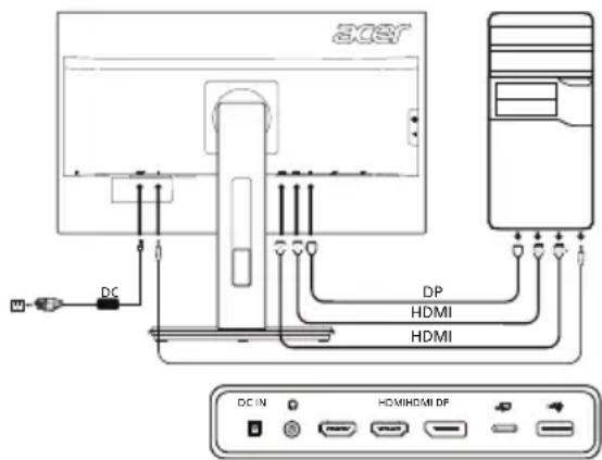 ACER B276HULE - Controles externos - 1
