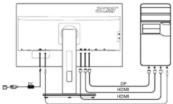 ACER B276HULE - Connecting Your Monitor to a Computer - 1