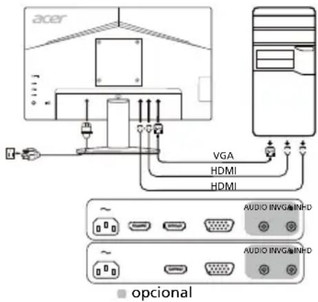 ACER KB242YA - Controles externos - 1