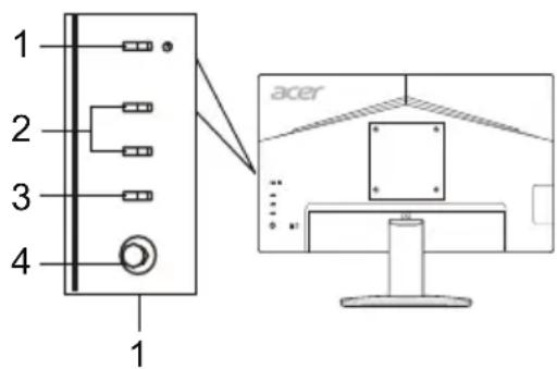 ACER KB242YA - Controles externos - 2