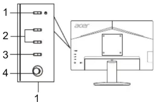 ACER KB242YA - Zewnętrzne elementy sterujące - 2