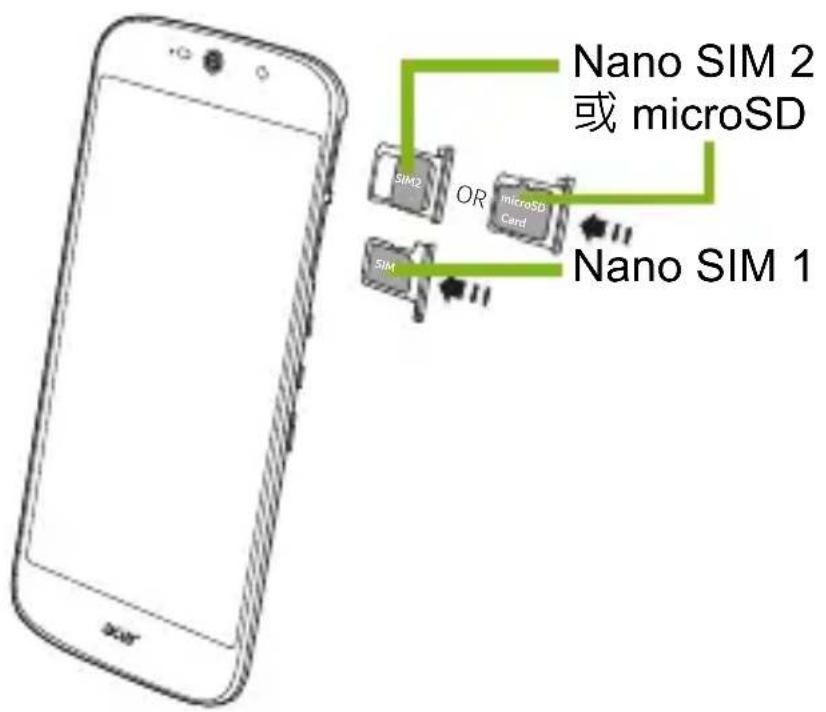 ACER Liquid Jade Primo S58 - 插入 SIM 卡和 microSD 記憶卡 - 2