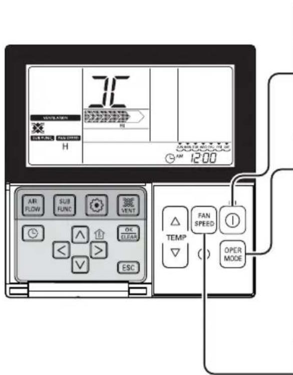 LG LZH200GBA2 - Metoda de a acționa și selecta volumul de aer – Funcționarea exclusiv ca ventilație - 1