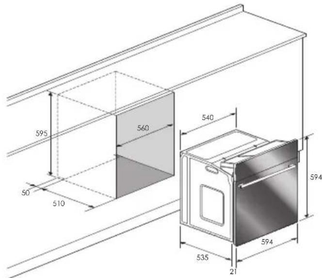 Fulgor Milano QLO 6007 MT - Encastrement du four - 1