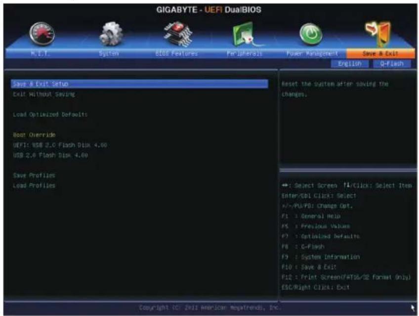 GIGABYTE GAH61MHD2 - 2-8 Save &amp; Exit (保存 Lて終了) - 1