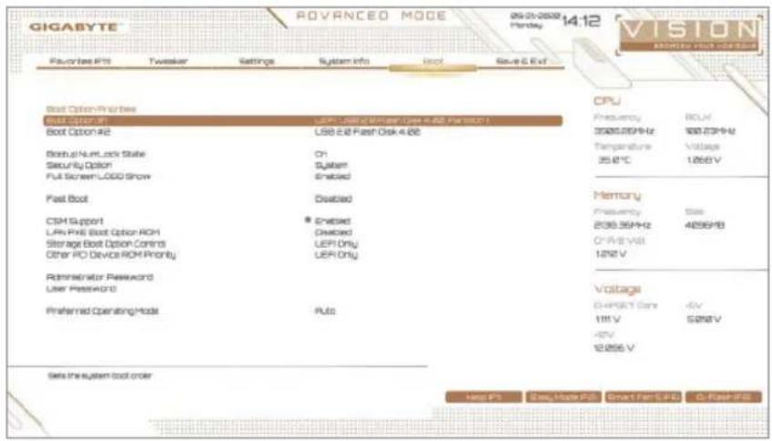 GIGABYTE B550 VISION DP - 2-7 Boot - 1