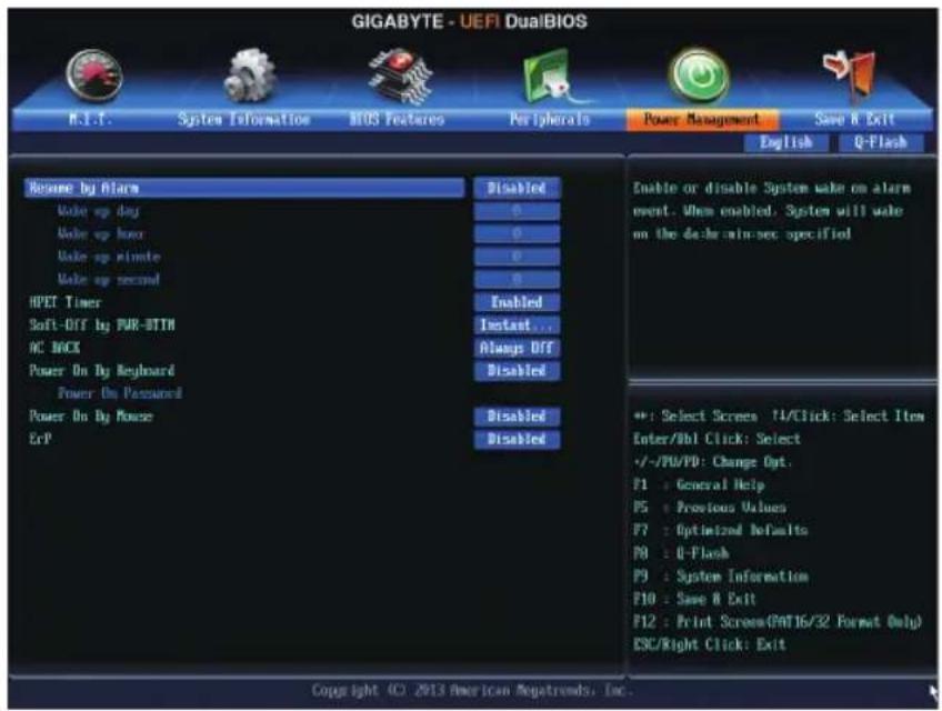 GIGABYTE GAF2A88XHD3 - 2-6 Power Management (電力管理) - 1