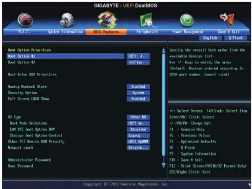 GIGABYTE GAF2A88XHD3 - 2-4 BIOS Features (BIOS の機能) - 1