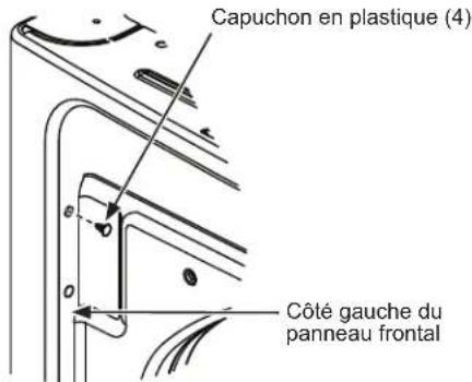 Capuchon en plastique (4) Côté gauche du panneau frontal