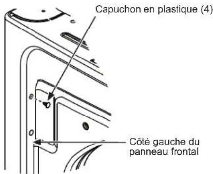 Capuchon en plastique (4) Côté gauche du panneau frontal