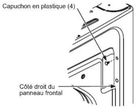 Capuchon en plastique (4) Côté droit du panneau frontal