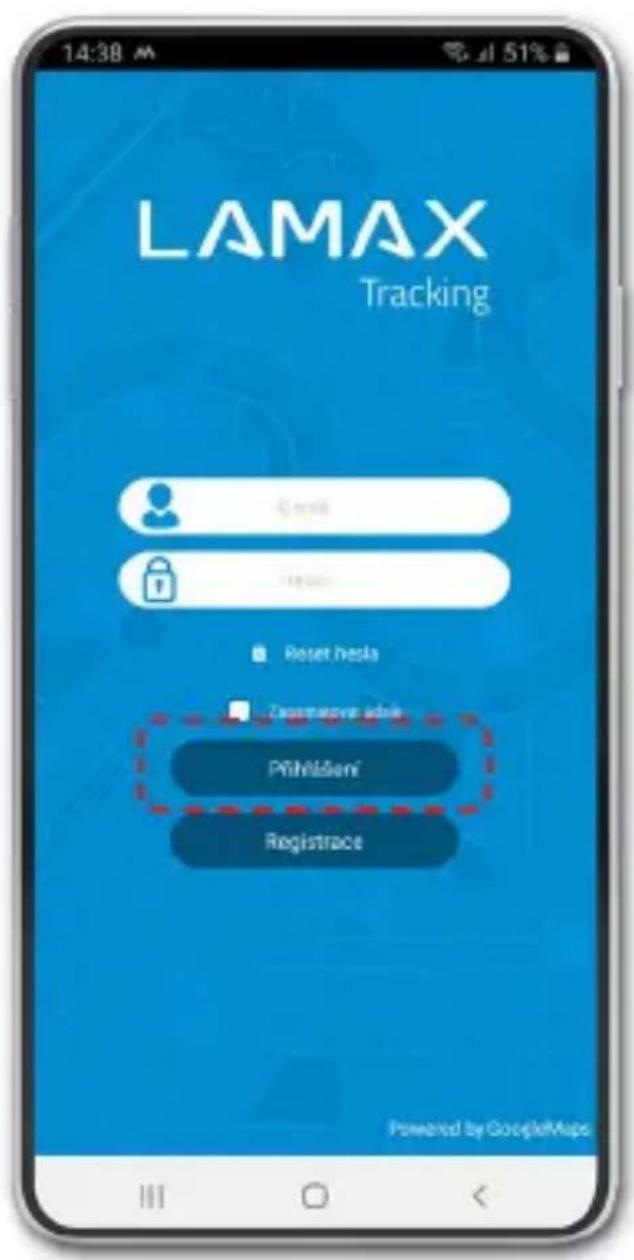 Lamax GPS Locator - 3) Registrácia používatel'á - 1