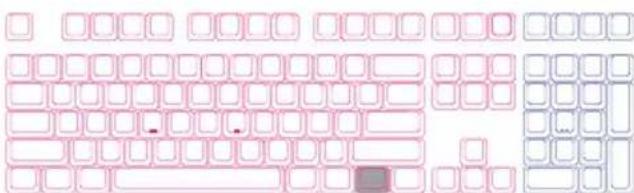 Cropped image showing a grid of pink and white square tiles with some highlighted in gray, likely part of a keyboard layout or pattern.