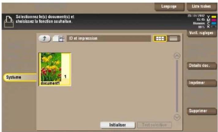 Selectionnez le(s) document(s) et choisissez la fonction souhaitez. Language Liste tiches 28/01/2002 15:45 Mention 99% Verif. regiuges Systeme document1 1 Initialiser Tout selextique