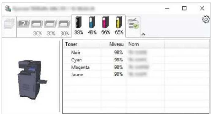 Toner Niveau Nom Noir 98% Cyan 98% Magenta 98% Jaune 98%