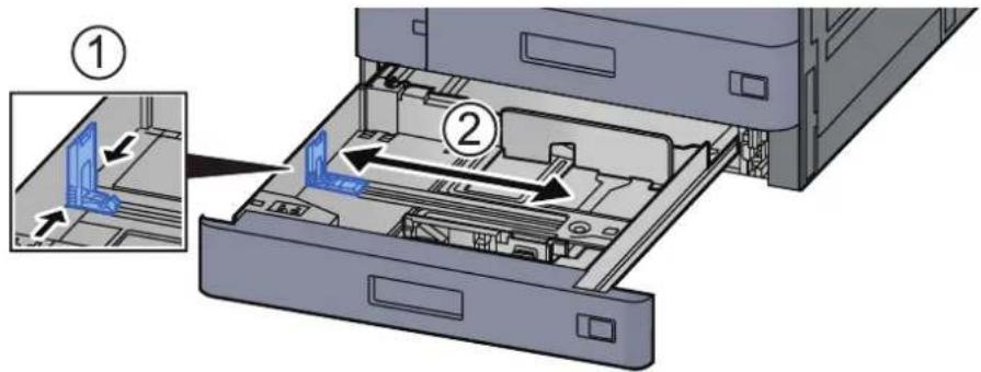 OLIVETTI dColor MF2555 - Régler le guide de la longueur du papier jusqu'au format de papier désiré. - 1