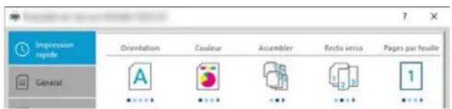 Impression rapide General Orientation Couleur Assembler Recto verso Pages par feuille