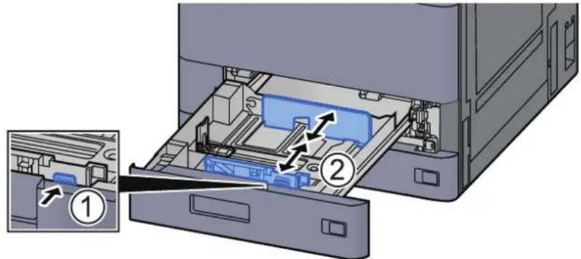 OLIVETTI dColor MF2555 - Régler la position des guides de largeur de papier situés à gauche et à droite du magasin. - 1