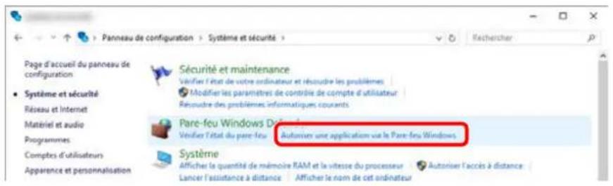 Page d'accueil du panneau de configuration Système et sécurité Réseau et Internet Matériel et audio Programmes Comptes d'utilisateurs Apparence et personnalisation Sécurité et maintenance Vérifier l'état de votre ordinateur et résoudre les problèmes Modifier les paramètres de contrôle de compte d'utilisateur Résoudre des problèmes informatiques couverts Pare-feu Windows D:\nVérifier l'état du pare-feu Automiser une application via la Pare-feu Windows Système Afficher la quantité de mémoire RAM et la vitesse du processeur Autoriser l'accès à distance Lancer l'assistance à distance Afficher le nom de cet ordinateur