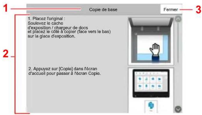 Copie de base 1. Placez l'original : Soulevez le cache d'exposition / chargeur de docs et placez le côté à copier (face vers le bas) sur la glace d'exposition. 2. Appuyez sur [Copie] dans l'écran d'accueil pour passer à l'écran Copie. 3. Fermer