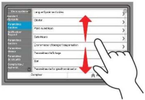 Parameters Macronics Noffications Relevant Parameters Kochon Parameters Niveau Parameters Se securo Completa trans/ Authentic. Longer Systems functions Cluster Passo numbricou Soto/Hours Economies de change/compensation Paramètres d'effichage Son Paramètres de fin dehumidisation Computer FA