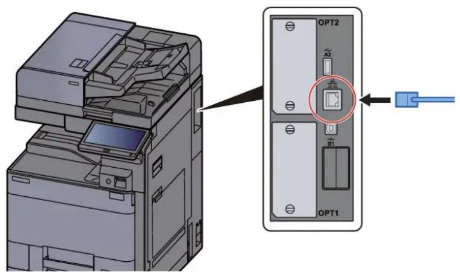 OLIVETTI dCopia 5001MF - Raccorder le câble à la machine. - 1