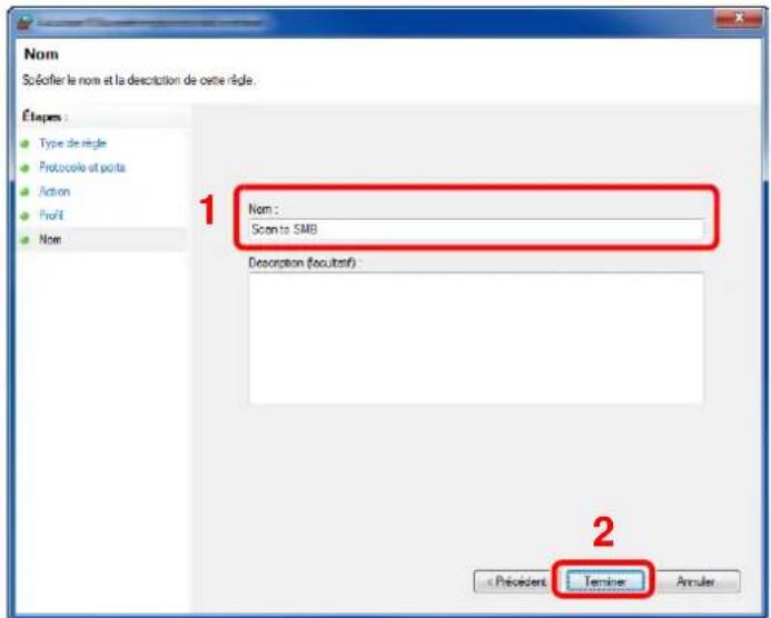 OLIVETTI dCopia 5001MF - Sélectionner [TCP] comme port auquel appliquer la règle. sélectionner ensuite [ports locaux spécifiques] et saisir "445" puis cliquer sur [suivant]. - 4