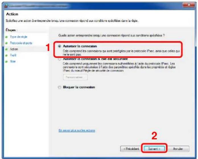 OLIVETTI dCopia 5001MF - Sélectionner [TCP] comme port auquel appliquer la règle. sélectionner ensuite [ports locaux spécifiques] et saisir "445" puis cliquer sur [suivant]. - 2