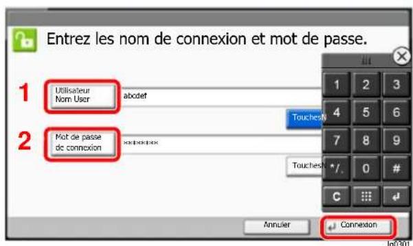 OLIVETTI dCopia 5001MF - Saisir le nom d'utilisateur et le mot de passe pour la connexion. - 1