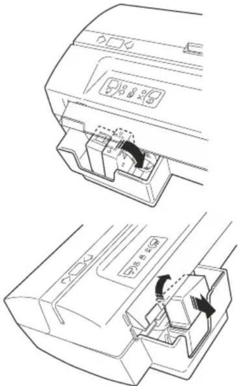 OLIVETTI Oliscan A600 - Tintenstrahl-Druckerpatrone herausnahmen und einlagen Gebrauchte Patrone herausnahmen - 1