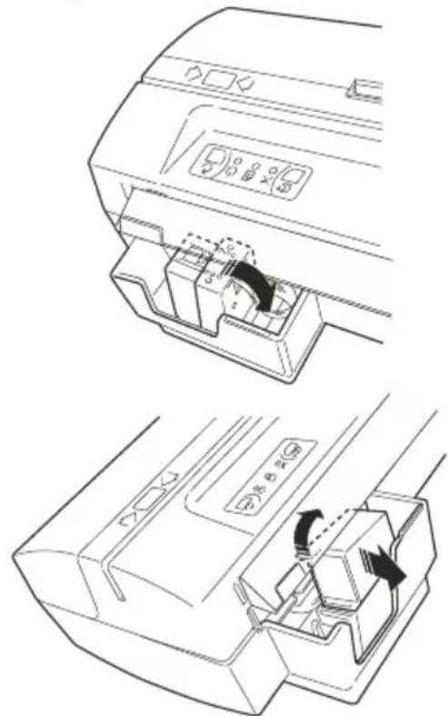 OLIVETTI Oliscan A600 - Removing and Installing an Inkjet Print Cartridge Removing a Used Cartridge - 1