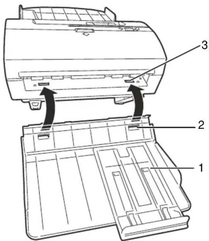 OLIVETTI Oliscan A600 - Attention: durant l'introduction, veiller à ne pas abimer les fixations latérales. - 1