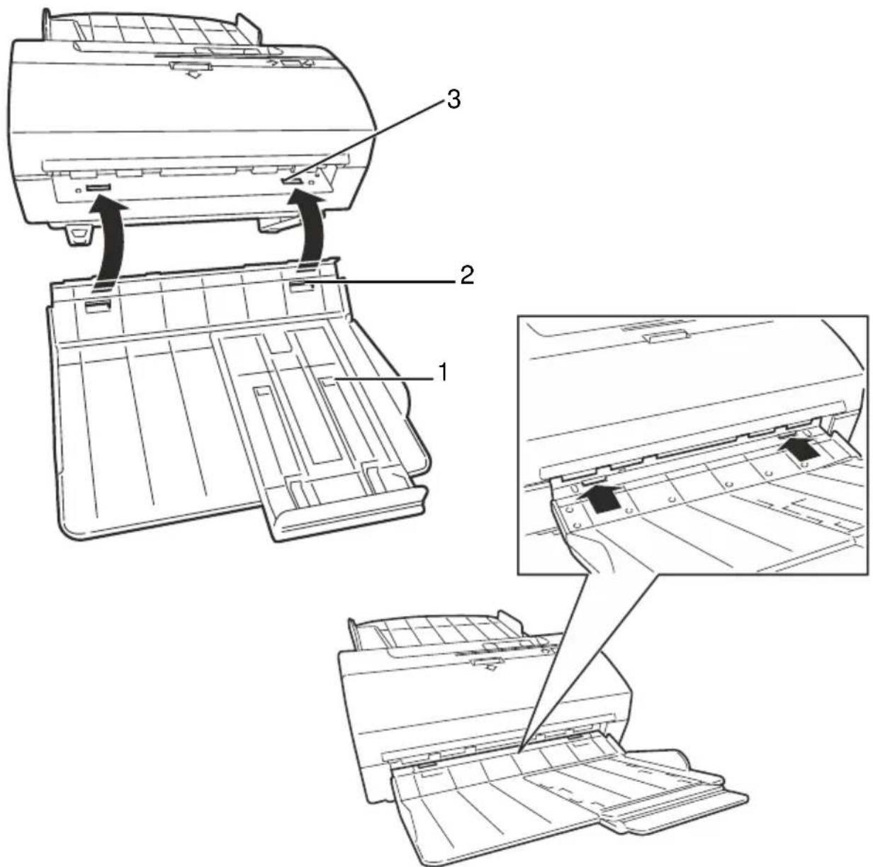 OLIVETTI Oliscan A600 - Montaggio del vassoio di ingresso documenti - 2