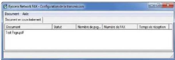 Kycocera Network FAX - Configuration de la transmission Document Aide Document en cours telètement Document Statut Nombre de psg. Numéro de FAX Temps de réception Text Page.pdf