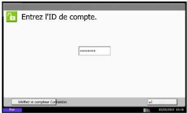 Entrez l'ID de compte. Vérifiez le compteur Connexion Date: 02/07/2013 10:18