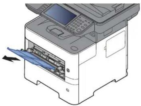 OLIVETTI dCopia 4513M plus - Sortir la section du plateau de support du bac MF. - 1