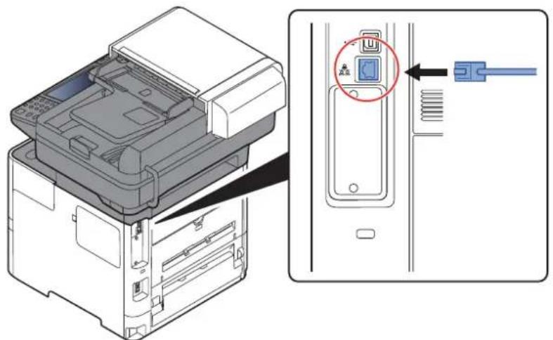 OLIVETTI dCopia 4513M plus - Raccorder le cable à la machine. - 1